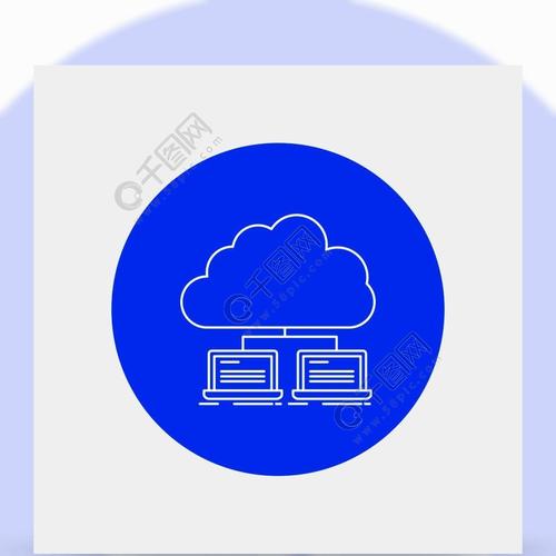 云网络服务器互联网数据在圆圈背景的白线图标矢量图标插画矢量eps10
